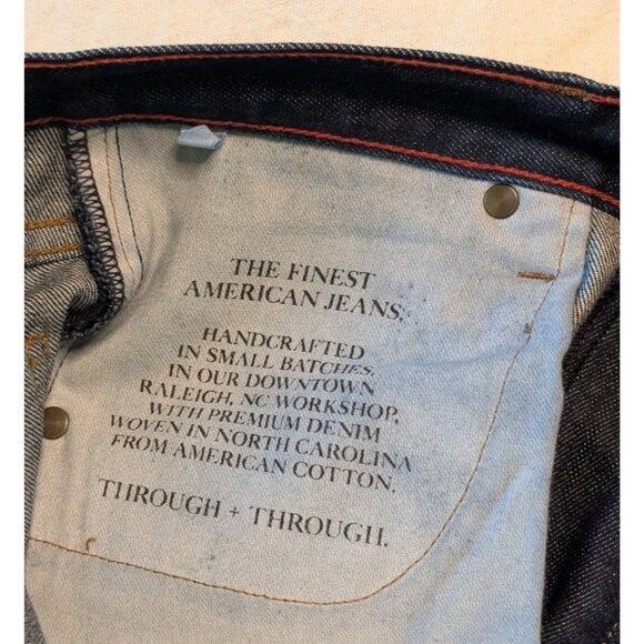 Raleigh Denim Men's Dark Wash Slim Straight Fit Jeans Size 30x34 (tagged 29) USA - Picture 7 of 12